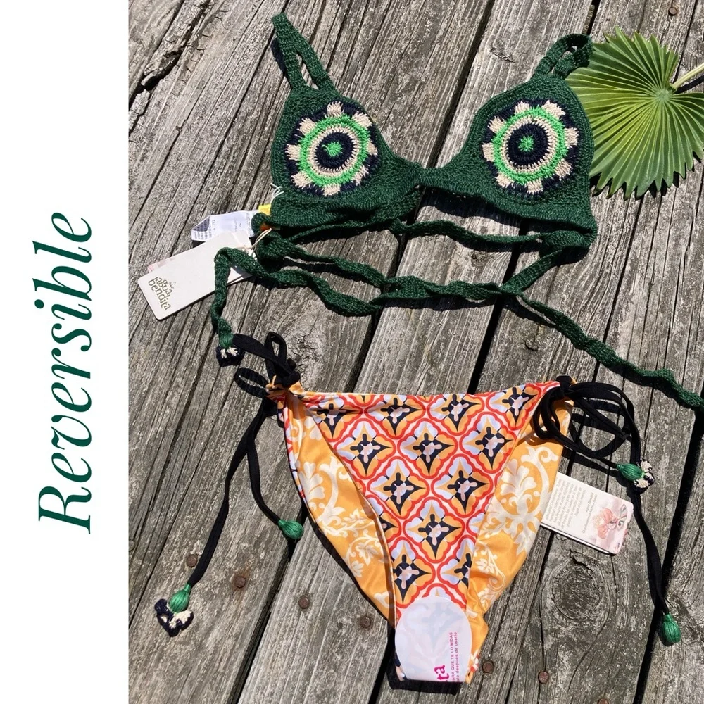 Urban Outfitters Set - AGUA BENDITA Lynn Eames Crop Top & Alegria Eames Bottom M